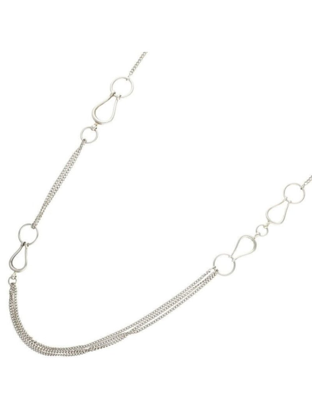 Hermes Horsebit Silver Necklace